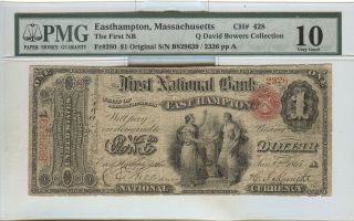  National Currency The First NB Easthampton MA Fr 380 PMG VG 10