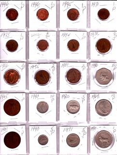 Ireland Lot of 20 Different Mostly Pre Euro Coins Nice Irish Coin Lot