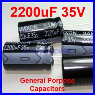 10 Pcs 2200uF 35V Radial Capacitor Electrolytic 105C