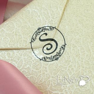 90 Black Monogram Initial Wedding Envelope Seal Sticker