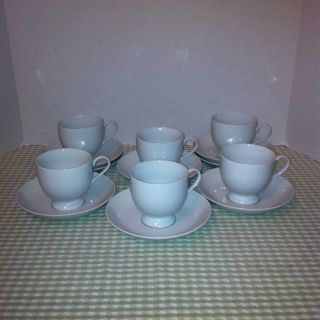 Mikasa Classic Flair K1991 6 Cups 8 Saucers White China Great for