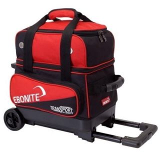 Ebonite Transport 1 Ball Roller Bowling Bag with Wheels Red