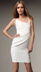 NWT Alice + Olivia Celebrity Bianca White Pleated Structured Dress 10