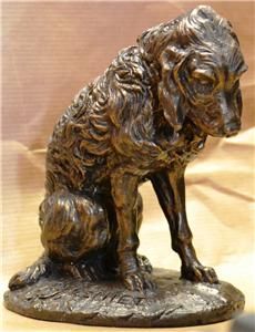 Emmanuel Fremiet Cold Cast Bronze Stray Sad Dog Figure Spaniel Rescue