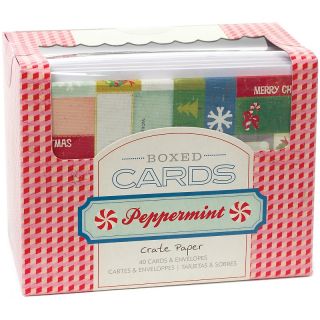 Crate Paper Boxed Cards and Envelopes 4 x 6 40pk   Peppermint