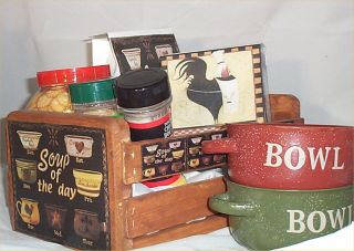Gift Basket Chicken Soup Get Well Mugs Crackers Wood Crate Broth Ect