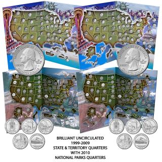 Coin Collector 1999 2009 State and 2010 National Park P  and D Mint