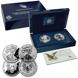  American Eagle Coins 2012 S Mint Proof and Reverse Proof Silver Eagles
