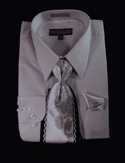 Daniel Elissa Mens Convertible French Cuff Dress Shirt Tie