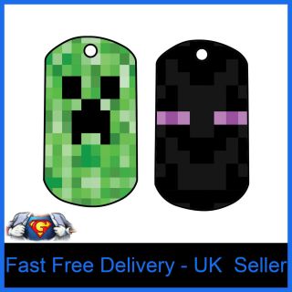 Minecraft Game Creeper Enderman Metal Dog Tags Necklace Free Ball