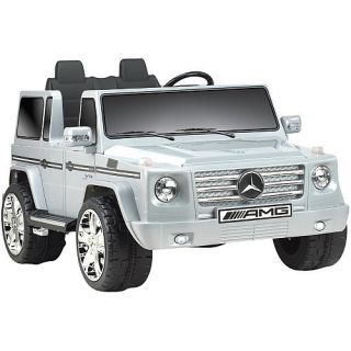   Ride On Toy Truck Vehicle Silver Mercedes Benz G55 Kids Electric Car