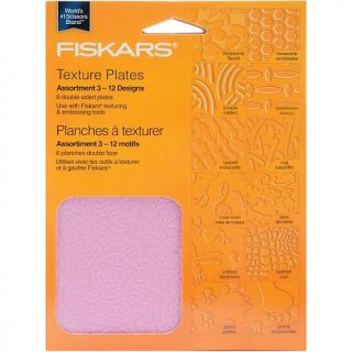 Fiskars Embossing Texture Plates Assortment, Flair   6 Pack