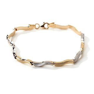 Michael Anthony Jewelry® Curve 7 1/4 2 Tone 10K Bracelet