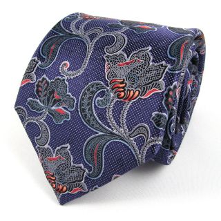 Ermenegildo Zegna Jacquard Weave Silk Tie Necktie