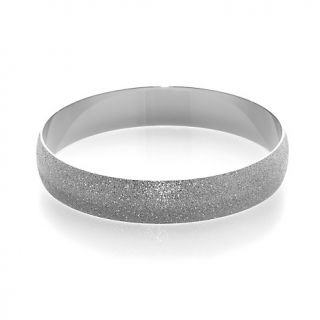 Stately Steel 12mm Glitter Textured Bangle Bracelet