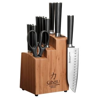 Ginsu Chikara 12 piece Stainless Steel Knife Set with Bamboo Block at