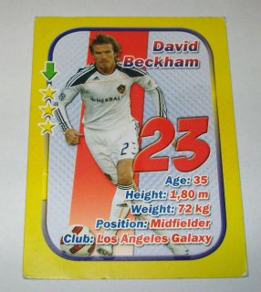 2010 Football Stars Card David Beckham RARE England Soccer La Galaxy