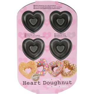 Heart 6 Cavity Donut Baking Pan   12.5 x 8 x 1in