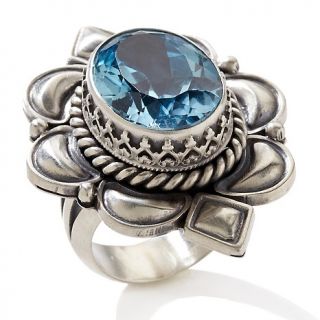Chaco Canyon Couture 13ct Blue Topaz Sterling Silver Ring