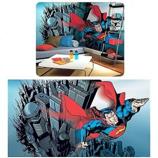  Kids Decor Wall Decals Superman Full Size Prepasted Mural   9H x 15W