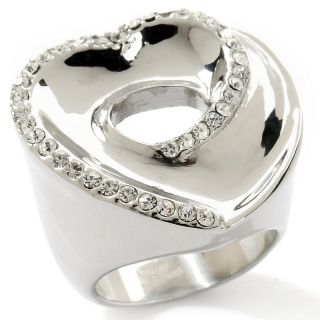  steel pave crystal swirling heart design ring rating 13 $ 13 98 s h