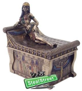  Engraved Ancient Egyptian Resting Queen Cleopatra Jewelry Box
