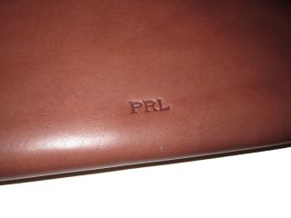 Ralph Lauren Brown Leather Polo Folio Document Case Zip Around