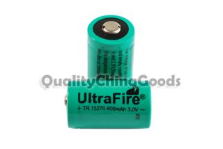 4pcs UltraFire TR15270 3.0V 600mAh Rechargeable Battery + Charger