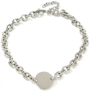 Stately Steel Engravable Round ID 17 Link Necklace