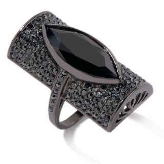  Rings Fashion GLAMOUR Jewelry 16.28ct Black CZ and Pavé Crystal State