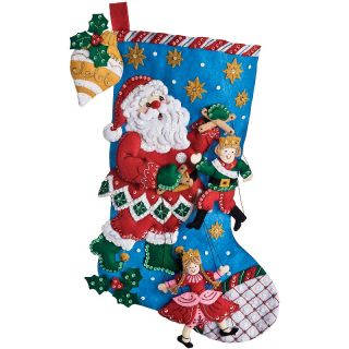  Felt Applique Christmas Puppet Show 18L Stocking Felt Applique Kit