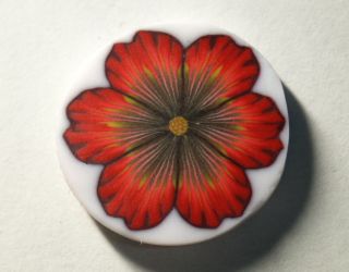New Polymer Clay Red Flower Cane by Elena