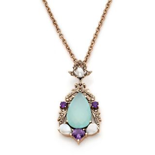 Nicky Butler 18.10ct Aqua Chalcedony and Gemstone Pear Shaped Pendant