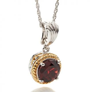  5ct Garnet Roped Frame Enhancer Pendant with 17 Chain