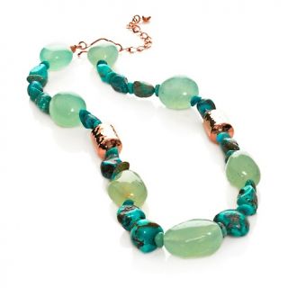  Turquoise and Green Agate Copper 19 Necklace