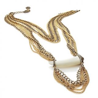  Necklaces Statement Multi Chain Horn Shaped Drop 19 1/2 Necklace