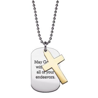  Pendants Religious Engraved Dog Tag and Cross Pendants with 21 Chain