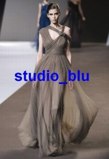 Elie Saab Deep Wine Tulle Lace Silk Dress Gown 10