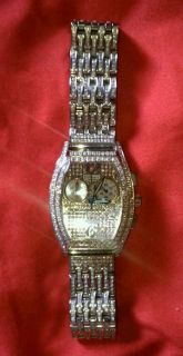 ELINI RARE All Diamond Grand New Yorker Chronograph Watch