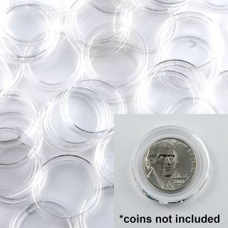 Coin Collector Set of 25 Plastic Nickel Capsules   21mm Wide
