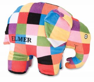 Elmer The Patchwork Elephant Large 12 inch Plush Toy Soft Pillow Like
