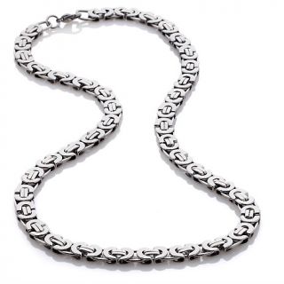 Mens Stainless Steel Crescent Link 22 Necklace