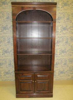 Ethan Allen Antiqued Old Tavern Pine Bookcase Library Wall Unit 9014