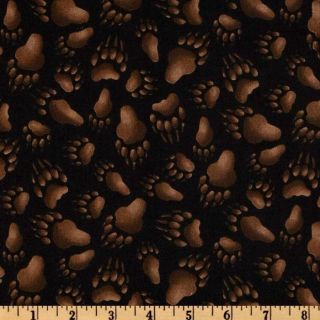 Elizabeth Studio, 189 E Black Bear Paw Prints, 1/2 YD Fabric