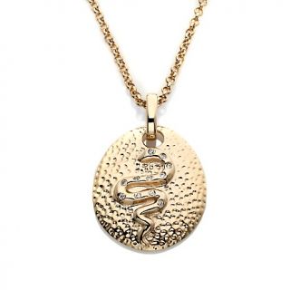  Collection Viperia Yellow Bronze Snake Pendant with 29 1/2 Chain