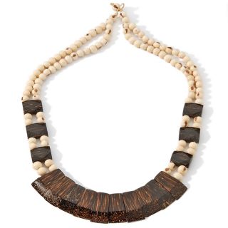  Project  Paxiuba Wood and Acai Seed 24 Beaded Collar Necklace