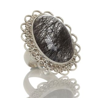 Himalayan Gems™ Tourmalated Quartz Oval Sterling Silver Ring