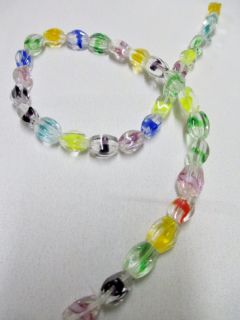  Beads GLOW in the DARK   Glass 6X11 mm Raver Jewelry Kandi Kids NEW