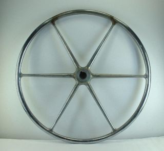 Vintage 1 9 inch Edson Chromed Bronze Destroyer Ship Helms Wheel