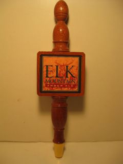Elk Mountain Amber Ale Beer Logo Tall Finished Wood Tap Handle